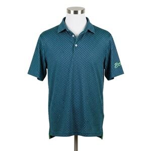 Donald Ross Mens Classic Fit Short Sleeve Navy Green Seahorse Polo Shirt Size M